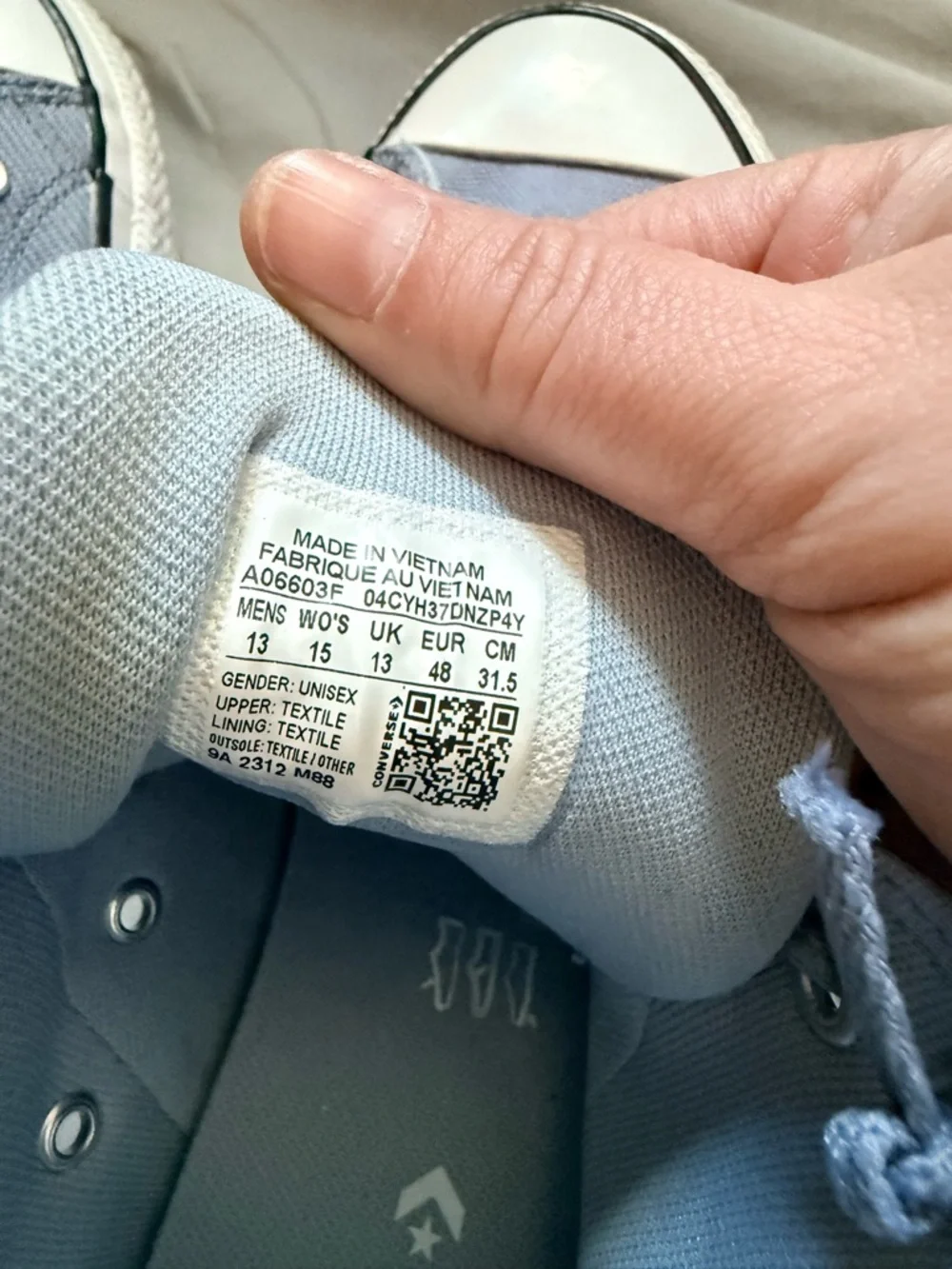 Converse High Top Sneakers in Light Blue Canvas - Picture 3 of 9